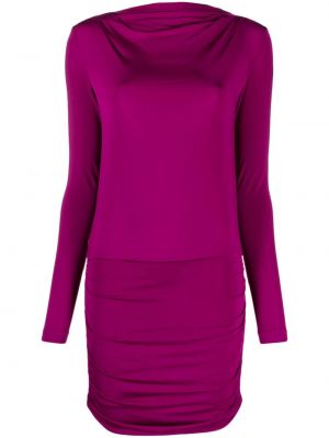 Džínové šaty s otevřenými zády jersey Versace Jeans Couture fialové