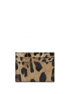 Leopardí peněženka s potiskem Dolce & Gabbana hnědá