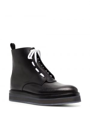 Nėriniuotos iš natūralios odos guminiai batai su raišteliais Nicolas Andreas Taralis juoda