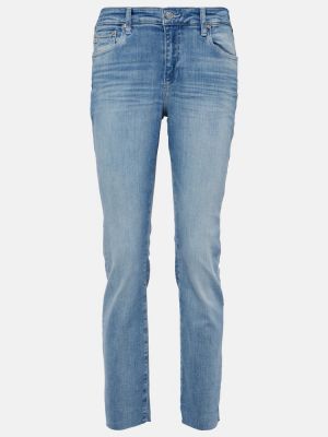 Slim fit kõrge vöökohaga kitsa lõikega teksapüksid Ag Jeans sinine