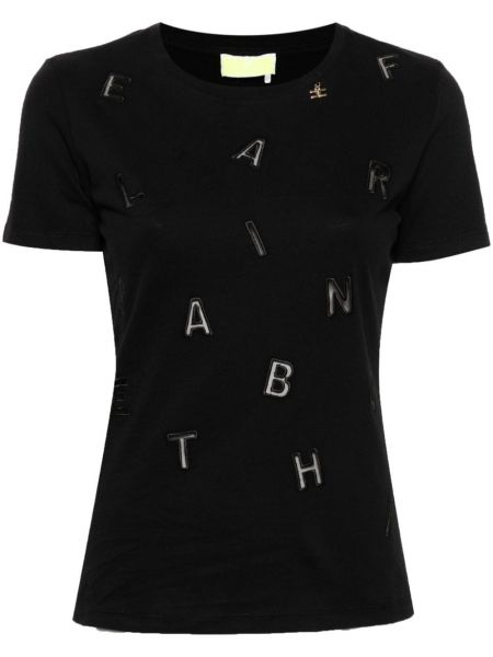 T-shirt mit stickerei Elisabetta Franchi schwarz