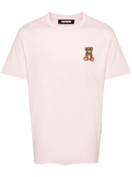 Koszulka bawełniana z nadrukiem Barrow różowa