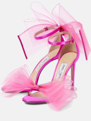 Sandále s mašľou Jimmy Choo ružová