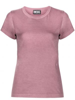 Camiseta ajustada de cuello redondo Diesel rosa