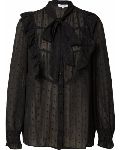 Jednofarebný klasický priliehavý tunika Claire - čierna