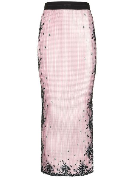 Plisovaná midi sukňa Msgm ružová