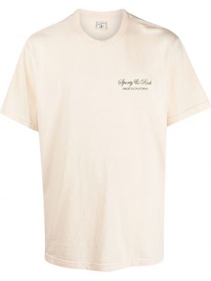 Bavlněné tričko s potiskem Sporty & Rich bílé