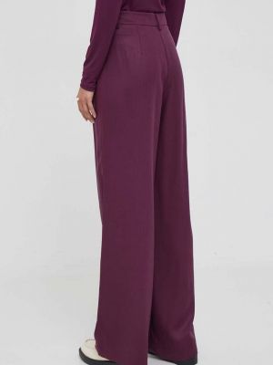 Kalhoty s vysokým pasem Sisley fialové