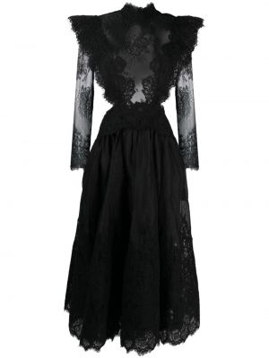 Čipkované večerné šaty Zimmermann čierna