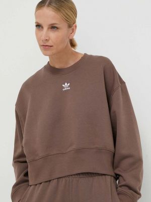 Коричневий светр з аплікацією Adidas Originals