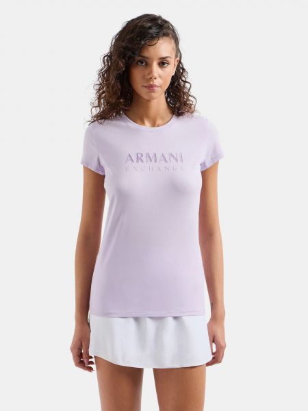 Tričko Armani Exchange fialová