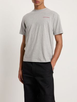 Bavlněné tričko s potiskem jersey Sundek šedé