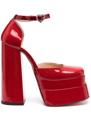 Кожени полуотворени обувки на платформе Vivetta червено