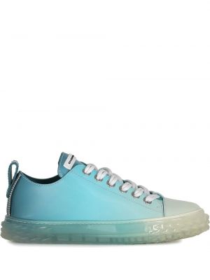 Sneakersy sznurowane gradientowe koronkowe Giuseppe Zanotti niebieskie