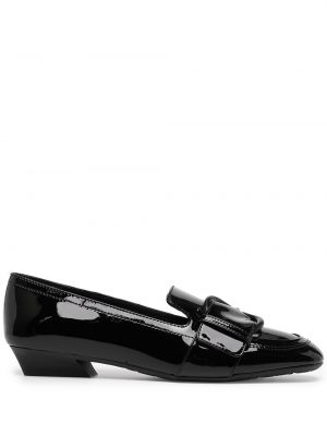 Skinn loafers med spenne Salvatore Ferragamo svart