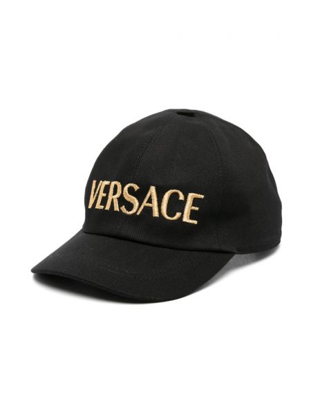 Broderet cap for piger Versace Kids sort