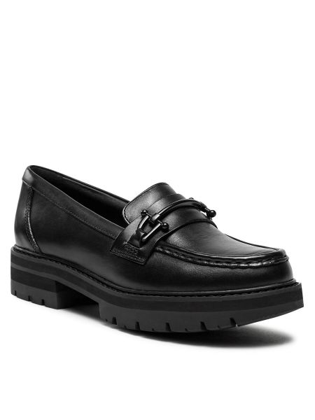 Iš natūralios odos ilgaauliai batai Clarks juoda