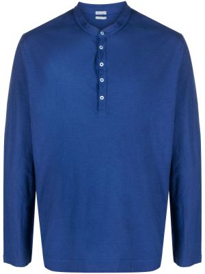 Chemise en coton avec manches longues Massimo Alba bleu