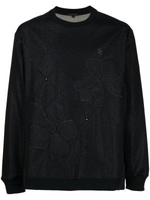 Kvetinový sveter Shiatzy Chen čierna