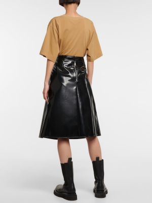 Falda midi de cuero de cuero sintético Moncler Genius negro