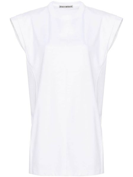 Raštuotas medvilninis marškinėliai Issey Miyake balta