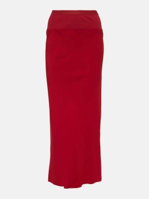 Długa spódnica z wysoką talią Rick Owens czerwona