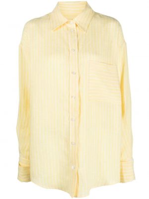 Λινό πουκάμισο Forte Dei Marmi Couture κίτρινο