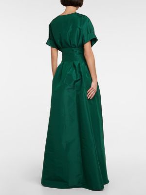 Jedwabna sukienka długa Carolina Herrera zielona