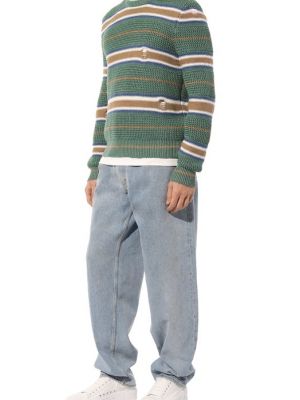 Хлопковый льняной свитер Nick Fouquet зеленый