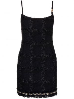 Κοκτέιλ φόρεμα tweed Versace μαύρο