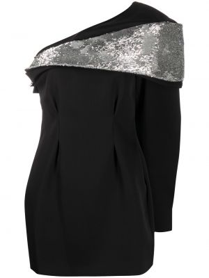 Asimetriškas suknele kokteiline su blizgučiais Isabel Marant juoda