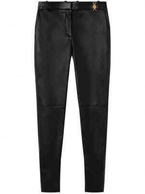 Kožené kalhoty Versace černé