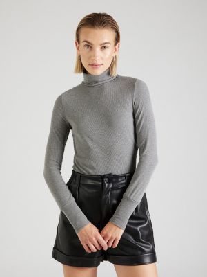 Меланжов пуловер Nümph сиво