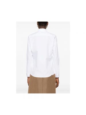Camisa de algodón plisada Barbour blanco