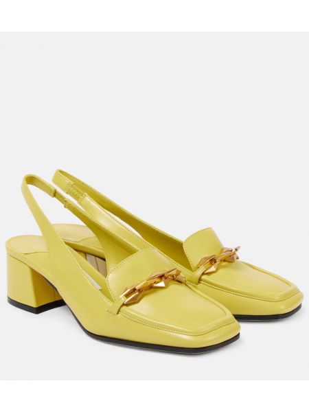 Slingback læder pumper med stropper Jimmy Choo gul