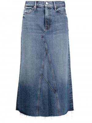 Klasické džínová sukně s vysokým pasem na zip Mother - modrá