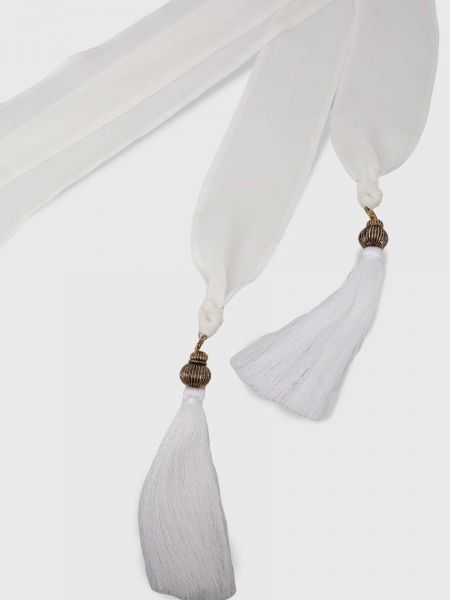 Белый однотонный шелковый шарф Luisa Spagnoli