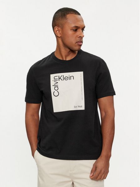 Koszulka z nadrukiem Ck Calvin Klein czarna