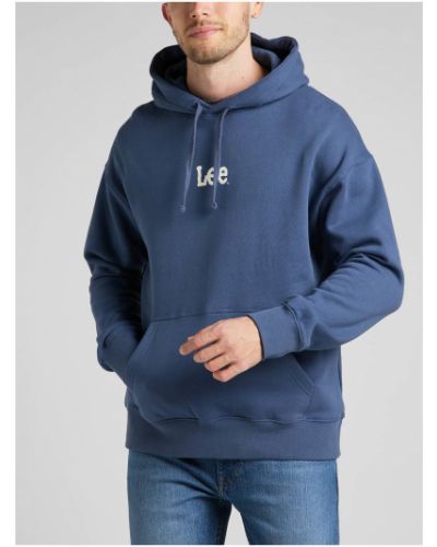 Kapucnis pulóver Lee - Kék