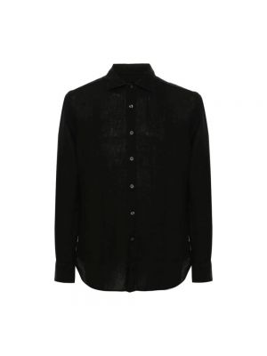 Lniana koszula z długim rękawem 120% Lino czarna