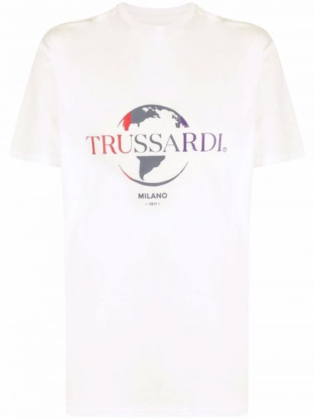 Camiseta con estampado Trussardi blanco