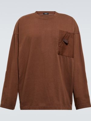 Camicia di cotone in jersey Undercover marrone