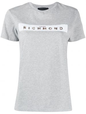 Camiseta con lentejuelas John Richmond gris