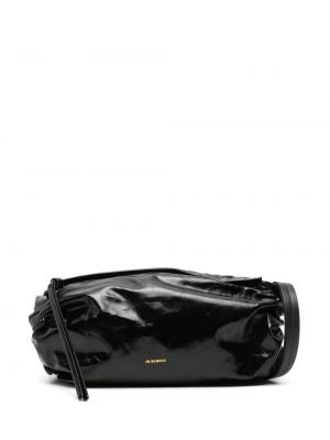 Δερμάτινη τσάντα χιαστί με σχέδιο Jil Sander μαύρο