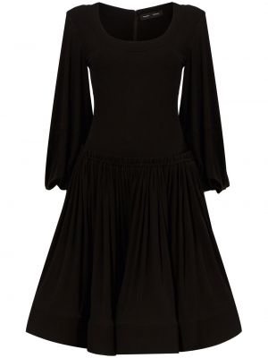 Viskózové dlouhé šaty s dlouhými rukávy Proenza Schouler - černá