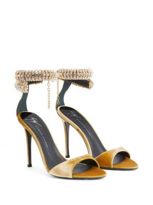 Samt sandale Giuseppe Zanotti gold