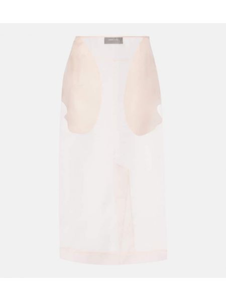 Silkki midi hame Simone Rocha pinkki