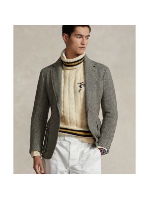 Jersey cuello alto con bordado de lana con cuello alto Ralph Lauren beige