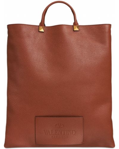 Кожени шопинг чанта Valentino Garavani