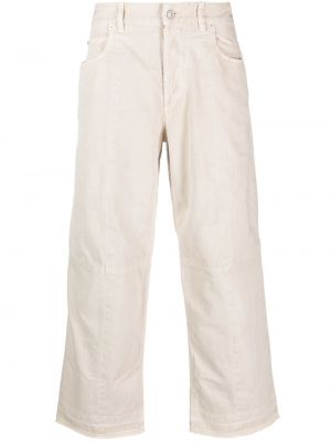 Памучни прав панталон Marant бяло